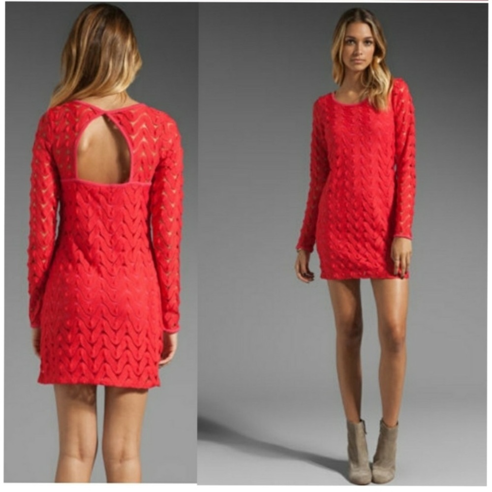 Free People red crocheted minidress small